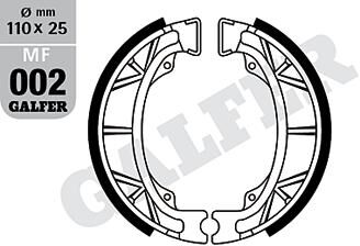 Galfer bremsbacke mf002 brake shoe mf002 g2165 organic