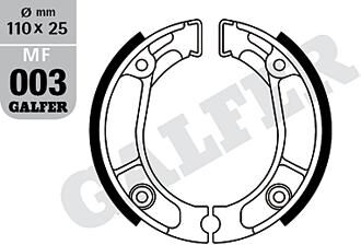 Galfer bremsbacke mf003 brake shoe mf003 g2165 organic
