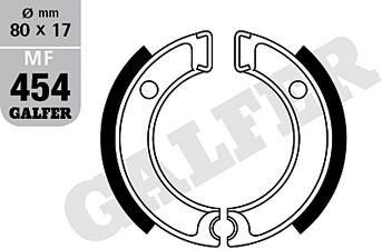 Galfer bremsbacke mf454 brake shoe mf454 g2165 organic