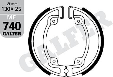 Galfer bremsbacke mf740 brake shoe mf740 g2165 organic