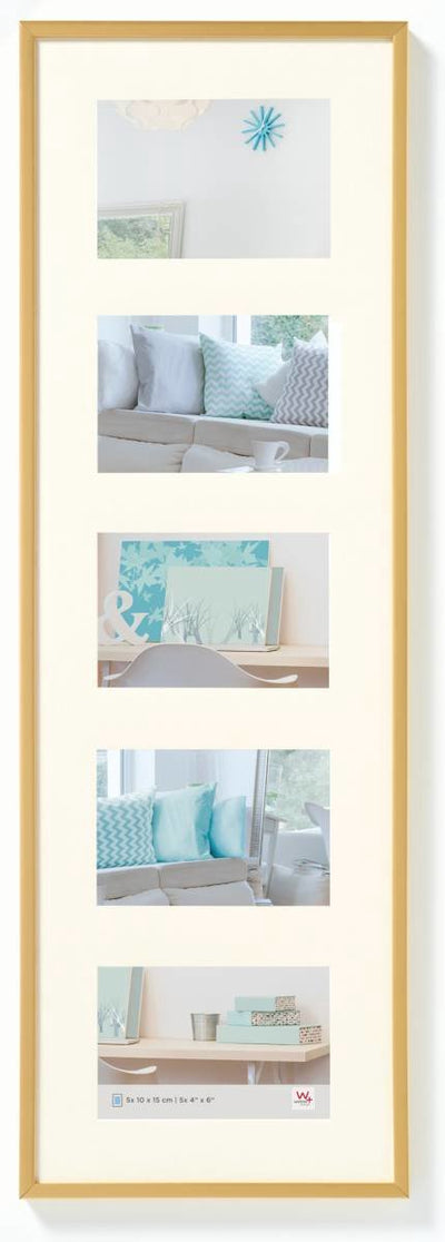 Walther new lifestyle - kunststof galerij - fotoformaat 5 x 10x15 cm - goud