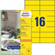 Etiketten avery universeel geel 37 x 105 mm