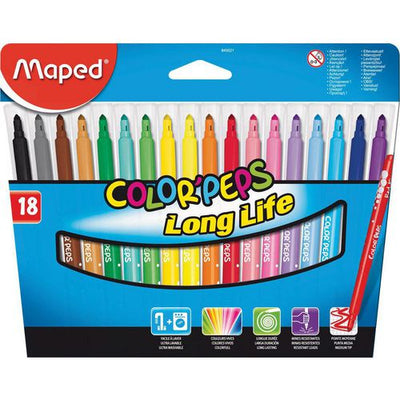 Viltstift maped color'peps medium 18 assorti