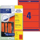 Avery rugetiket 4766 61x192mm rood 80 stuks