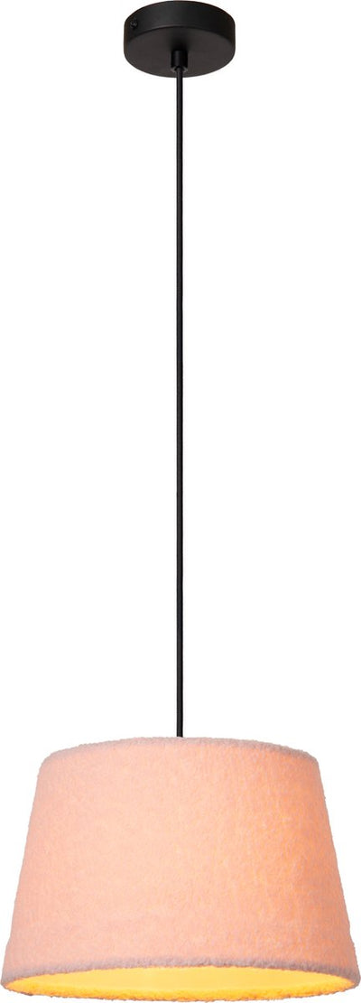 Lucide woolly - hanglamp - ø 28 cm - 1xe27 - roze