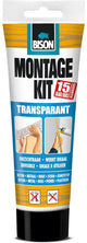 Bison montagekit transparant tube 250 g, montagelijm, bevestigen, hoge eindsterkte, binnen en buiten, blijvend elastisch, extra sterk, eenvoudig in gebruik