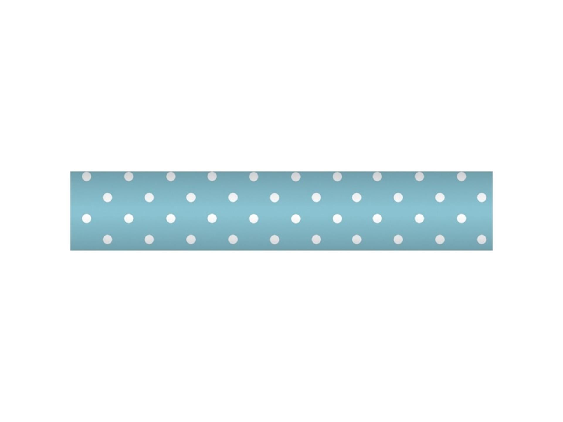 Wicotex damast tafelpapier 1.18x10m turquoise + blauwe stip