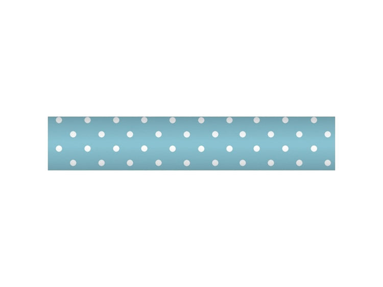 Wicotex damast tafelpapier 1.18x10m turquoise + blauwe stip