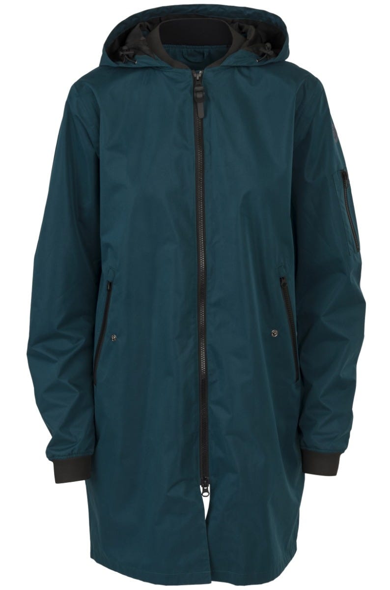 Puch long bomber regenjas urban outdoor dames deep sea green