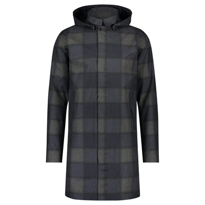 Puch mac regenjas heren blauw marineblauw ruit