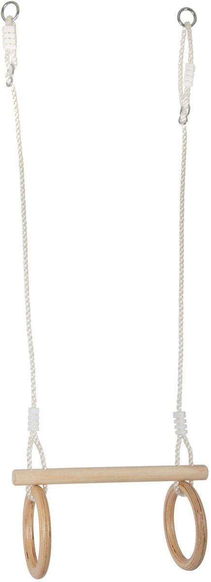 Small foot - houten trapeze met gymnastiekringen, 100cm