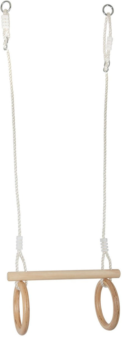Small foot - houten trapeze met gymnastiekringen, 100cm