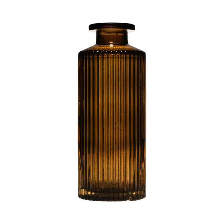 Hakbijl glass tobi lines flesvaas taupe ø5,4xh13cm