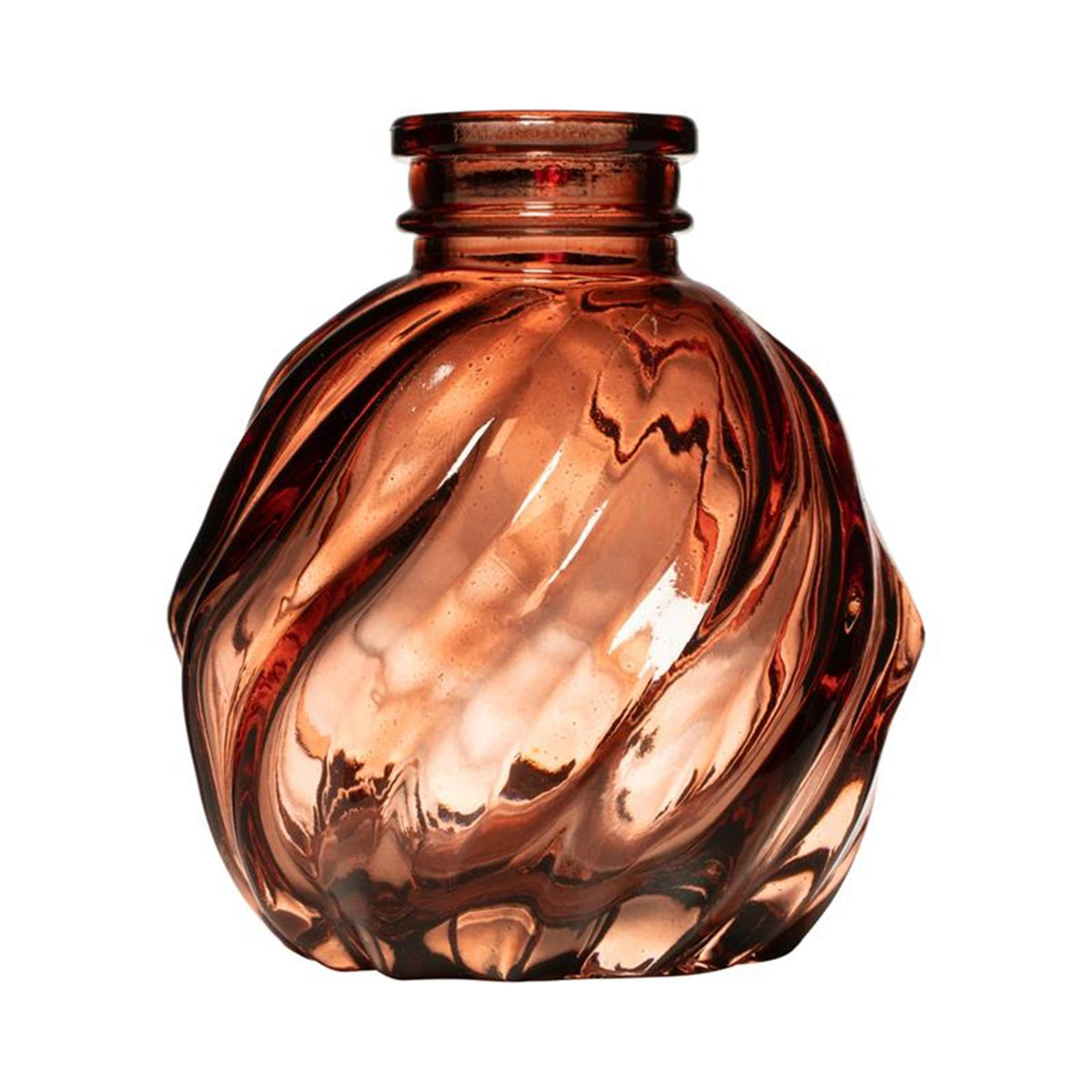 Hakbijl glass gabi swirl flesvaas roze ø6xh8cm