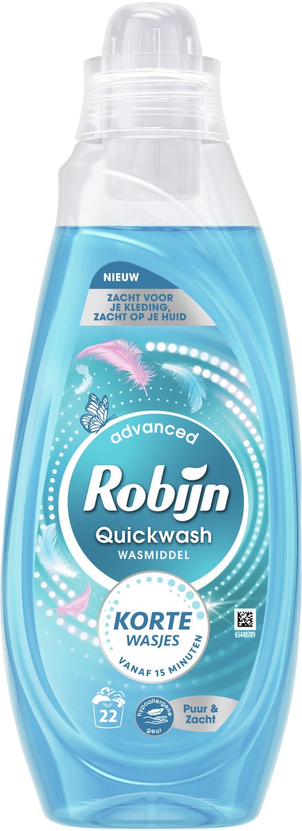Robijn - quickwash vloeibaar wasmiddel - puur zacht - 22 wasbeurten