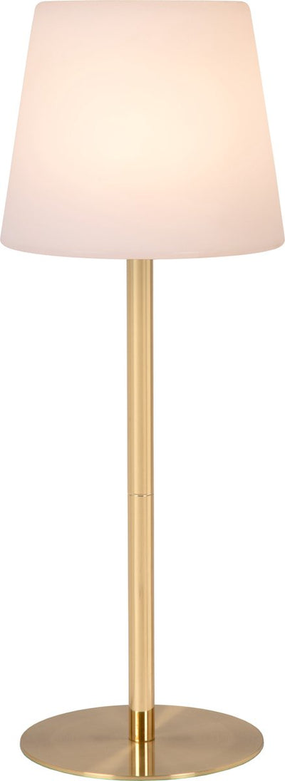 Lucide tyon - oplaadbare tafellamp binnen buiten - accu batterij - ø 15 cm - led dimbaar - 1x2w 2700k - ip65 - mat goud messing
