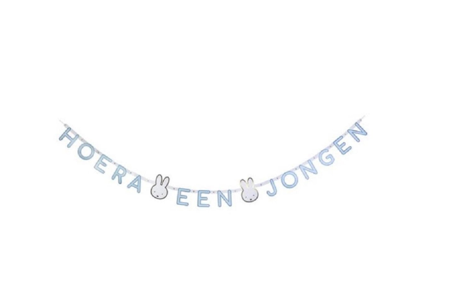 Haza letterslinger nijntje baby blauw hoera een jongen geboorte 210cm