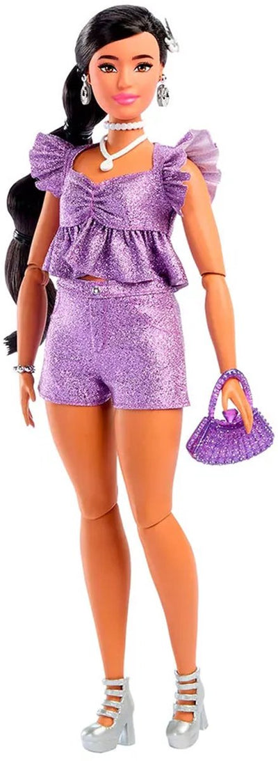 Barbie deluxe stijl pop - metallic paars topje