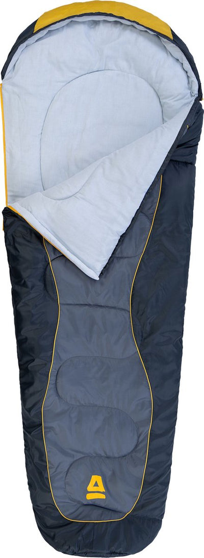Abbey camp slaapzak - mummie model - grijs - 220 x 80 cm - tochtrand