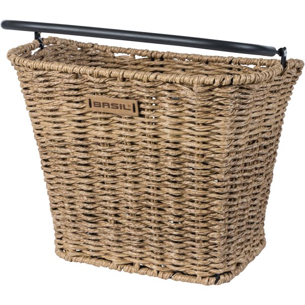 Basil Bremen Rattan Look KF - fietsmand - voorop - bruin