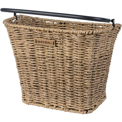 Basil Bremen Rattan Look KF - fietsmand - voorop - bruin