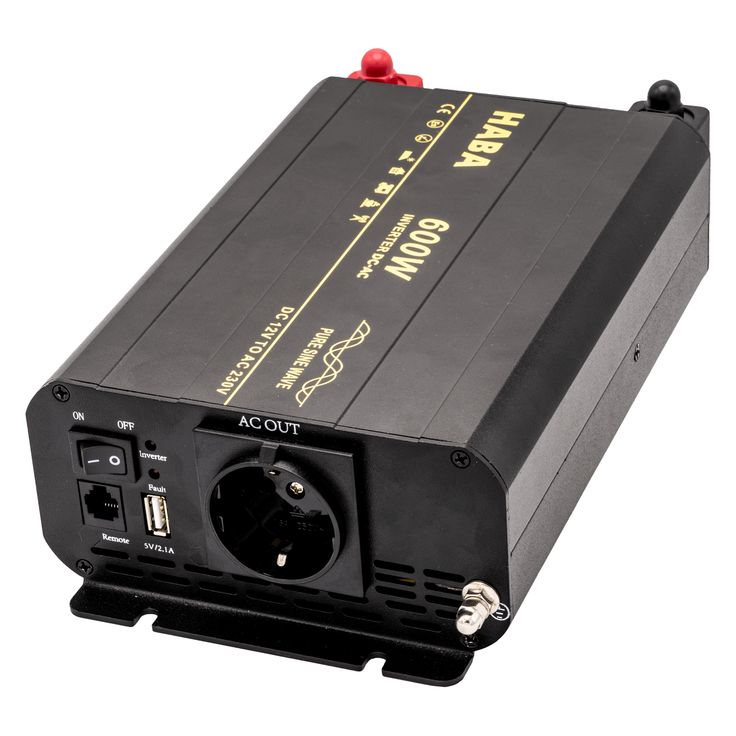 Pure sine wave omvormer camper en caravan - 600w