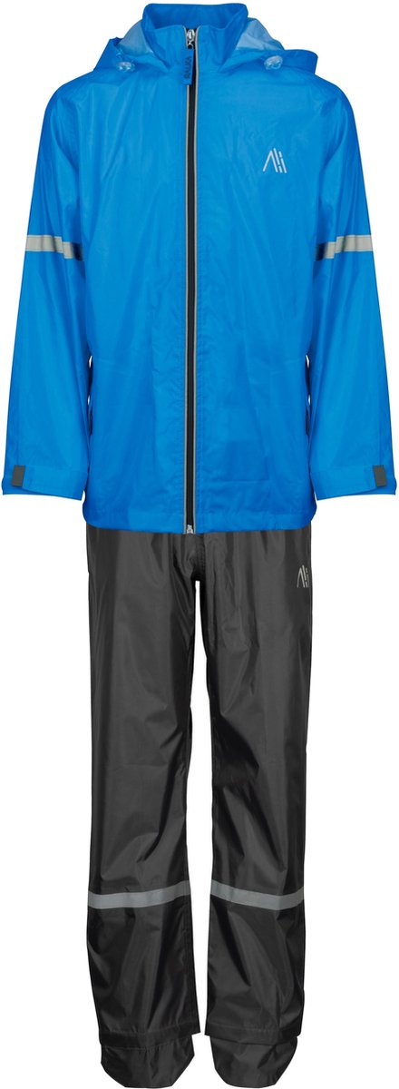 Ralka regenpak waterdicht ademend - junior - reflectie - blauw - 128
