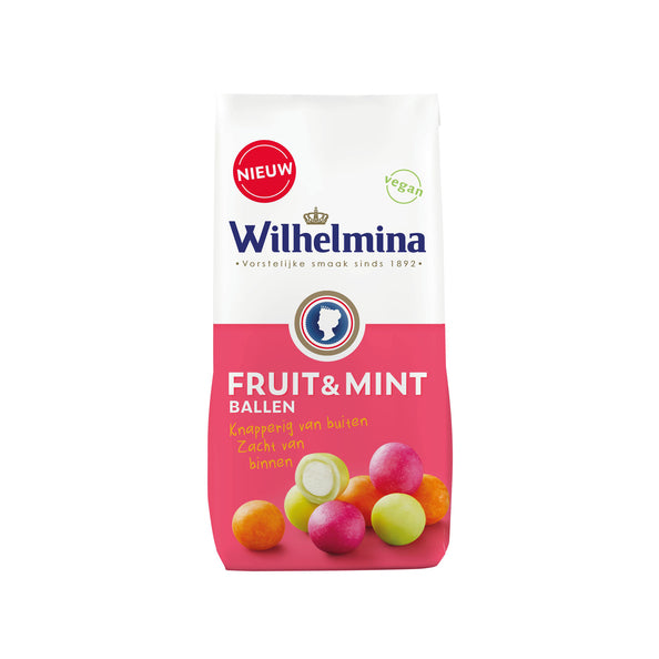 Wilhelmina fruit mint ballen vegan zak (10x200gr)