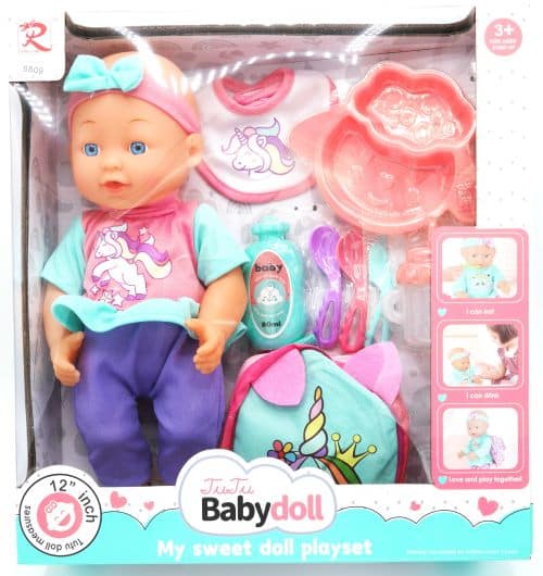 Jonotoys tutu baby doll leuke speel pop met accessoires