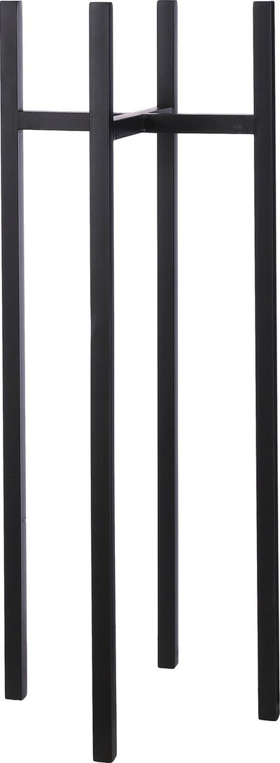 Mica decorations - bloempot plantenpot standaard verhoger - zwart - b38 x h95 cm - metaal