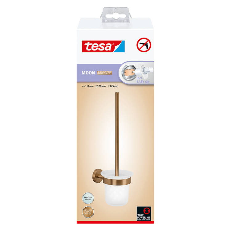Tesa 1072312 - moon brons toiletborstel | 2 stuks