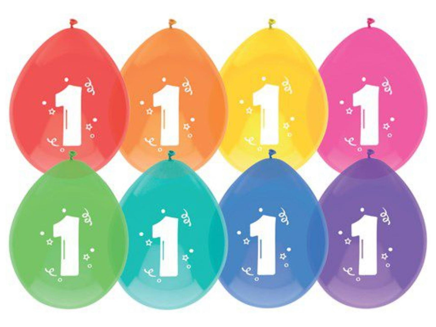 Haza ballonnen 1 jaar pak a 8 stuks