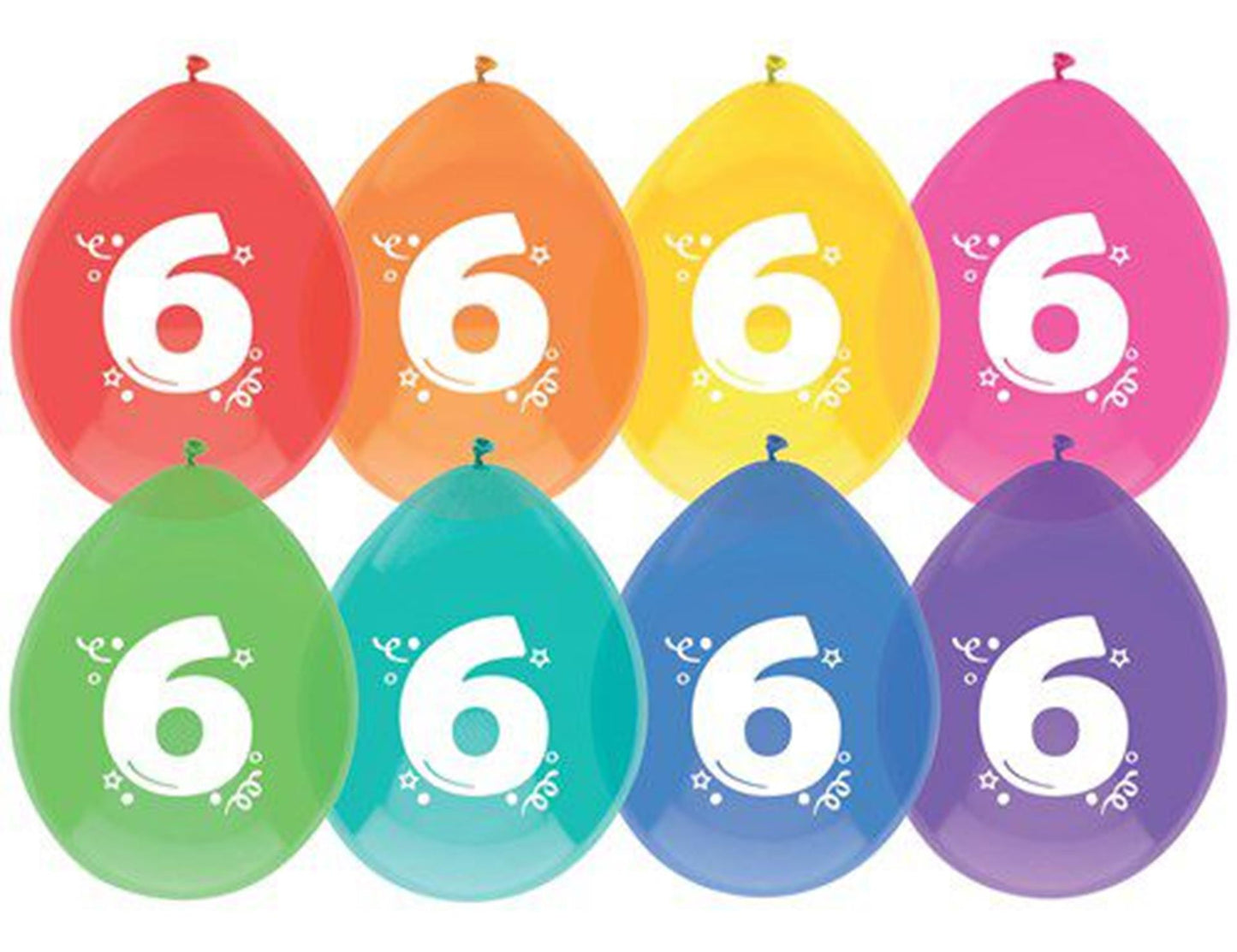 Haza ballonnen 6 jaar pak a 8 stuks