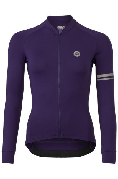 Solid fietsshirt lange mouwen performance purple dames