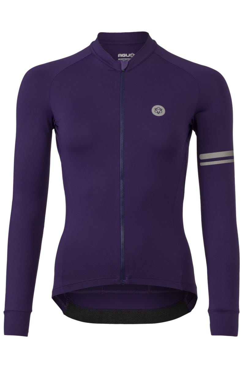 Solid fietsshirt lange mouwen performance paars dames