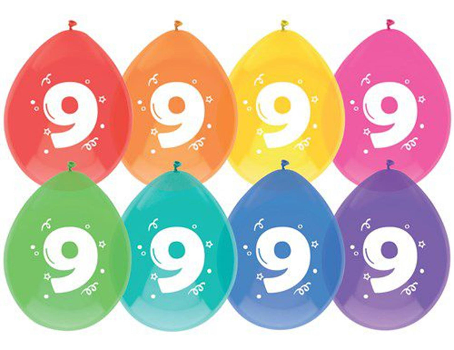 Haza ballonnen 9 jaar pak a 8 stuks
