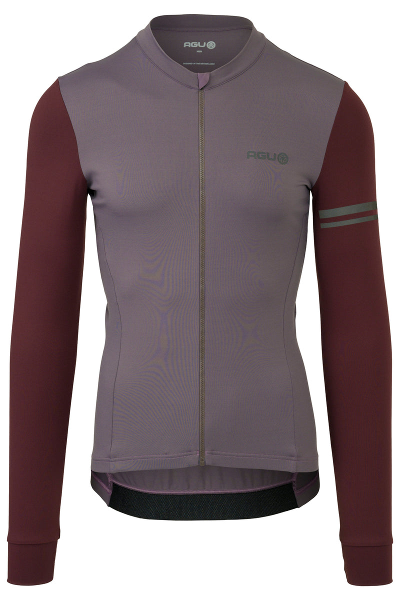 Colorblock fietsshirt lange mouwen performance heren