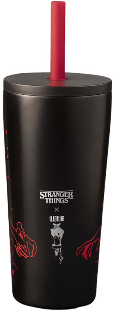 Bialetti stranger things - thermosbeker met rietje - rvs - 600ml - glow in the dark - reisdrinkbeker