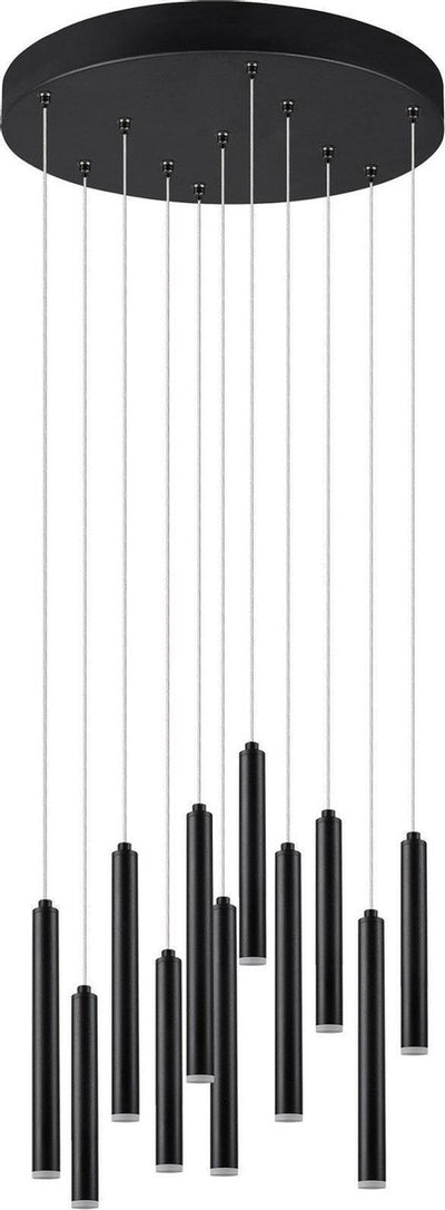 Trio leuchten tubular - hanglamp - zwart - dimbaar - in hoogte verstellbaar