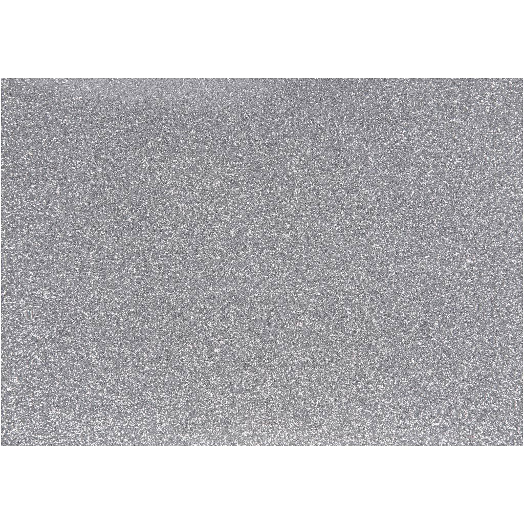 Opstrijkfolie Glitter Zilver, A5