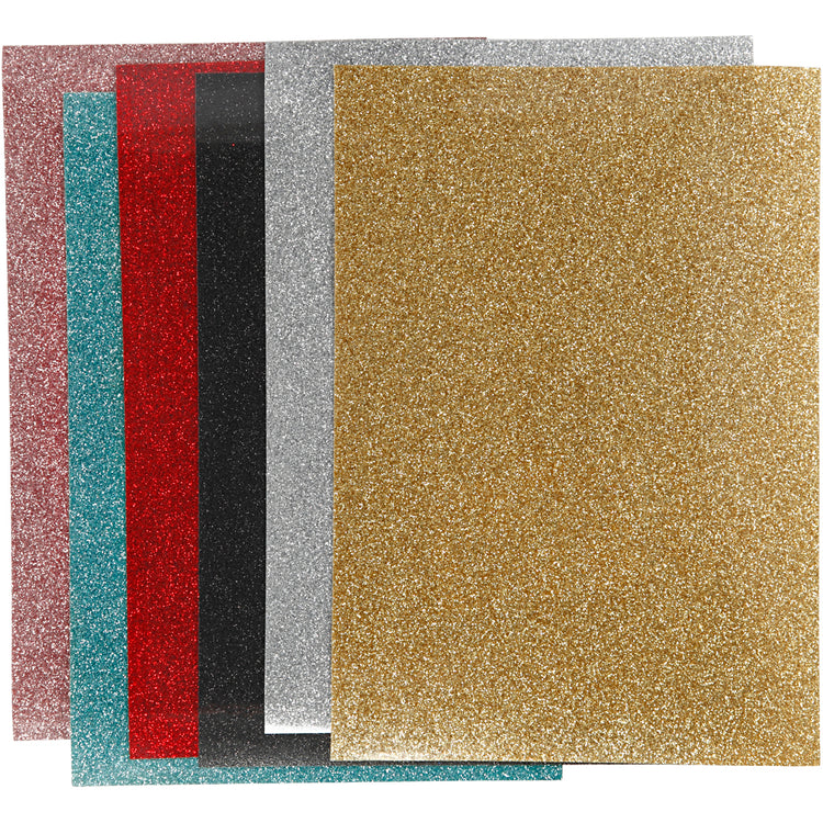 Creativ company http: www.cchobby.nl opstrijkfolie-vel-148x210-mm-glitter-diverse-kleuren-6-vel-1-doos