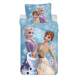 Disney Dekbedovertrek Frozen White Snowflake, 140x200cm - afbeelding 1