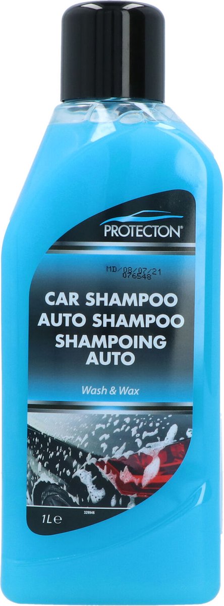 Protecton auto shampoo wash wax - reinigt grondig, snel en veilig - verwijdert vuil, vet aanslag - voor alle soorten lak - herstelt de glans - laat een beschermende waslaag achter – 1 liter