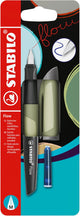 Stabilo flow - ergonomische vulpen - monochrome - khaki + 1 inkt cartridge