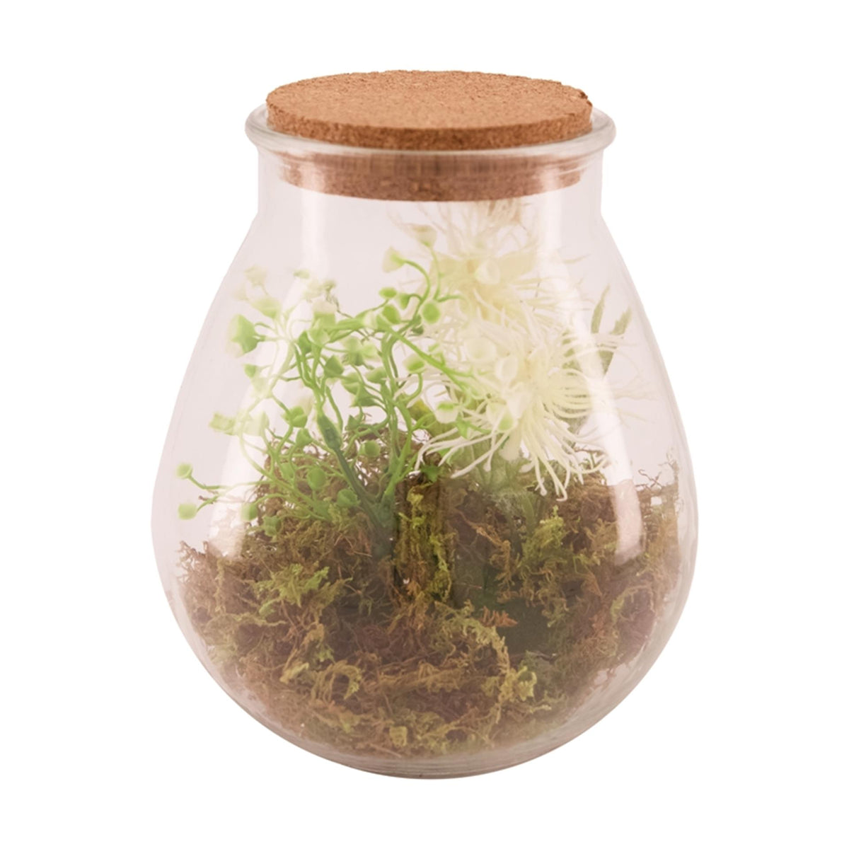 Naturel collections dijk natural collections vaas glas met kunstplant ø19.5x23.5cm