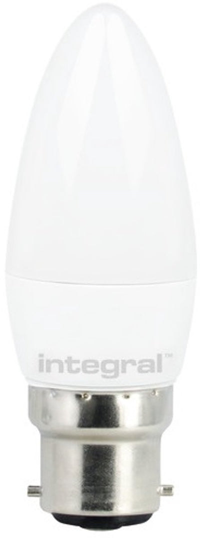 Integral led kaarslamp b22d 3.4w 250lm 2700k mat niet-dimbaar | b22d ba22d (ø2,2cm) | extra warm wit | 3.4 watt | 15.000 branduren