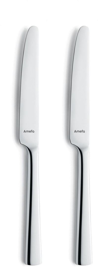 Amefa moderno - 2-delige dessertmesset - hoogglans - zilverkleurig