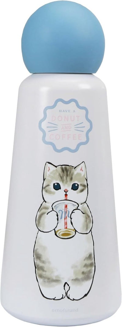 Blue sky studios drinkfles - stalen waterfles 400ml met kattenprint.