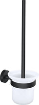 Tesa® moon black hangende toiletborstelhouder - montage zonder boren - zelfklevend - mat zwart metaal glas - industrieel design - wandmontage