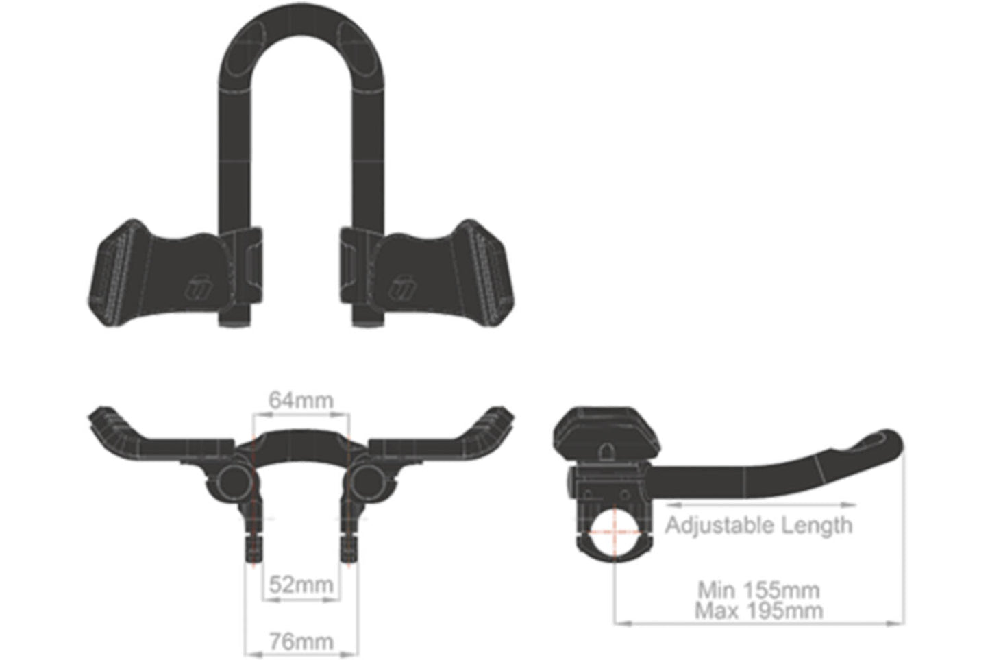 Controltech - falcon triathlon tt opzetstuur mini clip-on aluminium